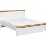 Postel HOLTEN LOZ/180, bílá/dub woltan/bílý lesk - SLEVA 3% s kodem radost25