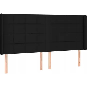 Čelo postele s ušima černé 183x16x118/128cm