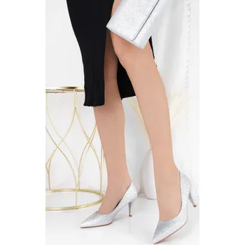 Dámské lodičky Ctogo GOGO Třpytivé stříbrné lodičky SE235-2SI Velikost: 38