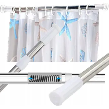 Tyč na sprchový závěs Rozpěrná tyč do sprchy SHOWER ROD 110-200 x 22 mm stříbrná