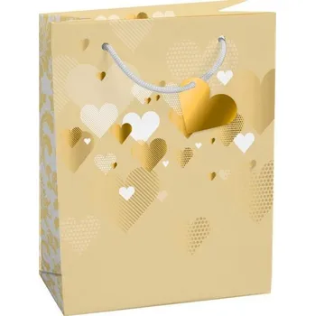 Dárková taška Taška dárková Medium matt 19 x 10,2 x 23cm TM - motiv srdíček