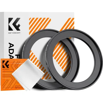 K&F Step Up Filter Ring 55-67mm*2pcs,+Vacuum Cleaning Cloth*1