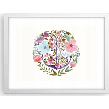 Obraz Obraz plakát v bílém rámu do obýváku 40x30 kotva foto plakáty na zeď