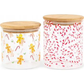 Dóza na potraviny Vánoční sada Skleněné Nádoby Perníky a dózy Zavařovací Sklenice jako Dárek