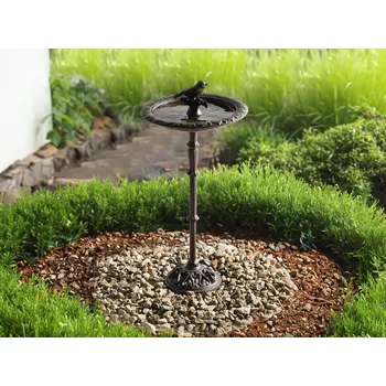 Krmítko pro ptáka Koupátko pro ptáky hnědé krmítko pro ptáky železo pro zahradu venkovní dekorace Beliani