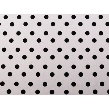 Bavlněná metráž / imitace lnu hrubší, puntíky, barva režná