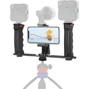 Stabilizátor pro fotoaparát a videokameru Robustní Flexibilní Dvouruční Multifunkční Gimbal Cage Stabilizátor Video Rig Klec Vlog s 1/4 Závity a Madly