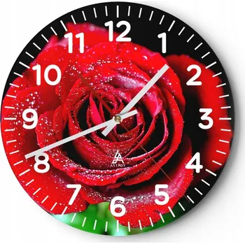 Hodiny Nástěnné hodiny do obýváku 40x40 Květiny Kulatý Skleněné hodiny Loft Tiché