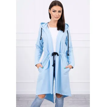 Dámský kabát Delší zadní plášť modrý UNI