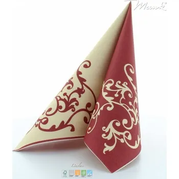 Stolování Mank GmbH Airlaid svatební ubrousky z netkané textilie POMP 40x40 cm (50 ks) Barva ubrousku: Krémovo bordová