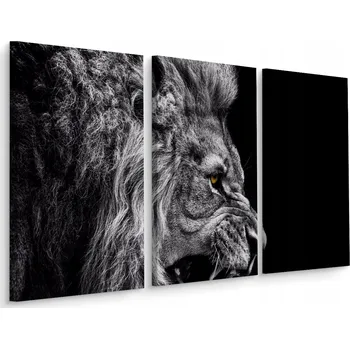 Obraz Obraz Triptych Řvoucí LEV Portrét 3D Efekt 120x80