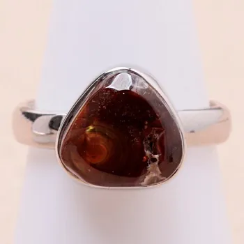 Prsten Achát mexický ohnivý prsten stříbro Ag 925 R644 57 mm (US 8), 4,5 g