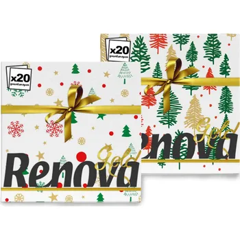 Papírový ubrousek RENOVA Papírové ubrousky vánoční edice 2vrstvé, 20 ks