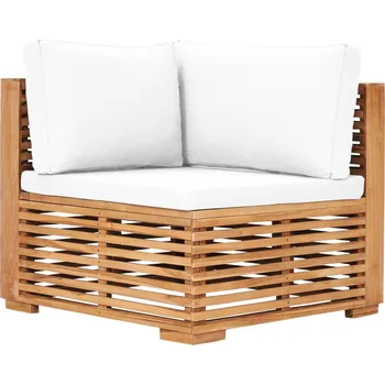 Zahradní pohovka vidaXL Marketos Zahradní rohová pohovka s krémovými poduškami masivní teak