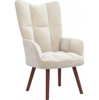 Křeslo Křeslo s prošíváním krémové samet 61,5x69x95,5 cm