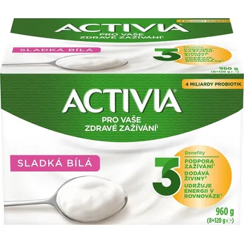 Activia Probiotický jogurt bílý slazený 8×120 g