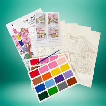 kreativní sada Akvarelová malba - Městská krajina - Sada pro dospělé DIY (Udělej si sám)