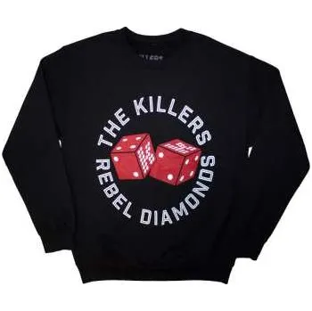 Pánská mikina Merch The Killers: The Killers Unisex Sweatshirt: Tour '24 Rebel Diamonds Dice (black) (ex-tour) (large) L