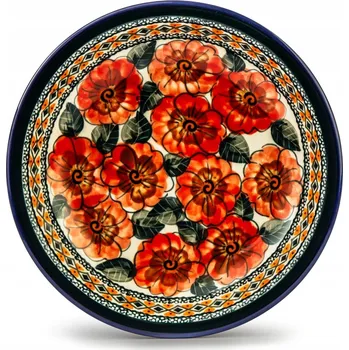 Talíř Jídelní talíř hluboký kulatý Keramika Bolesławiec 22,5 cm - dek.124ART K2