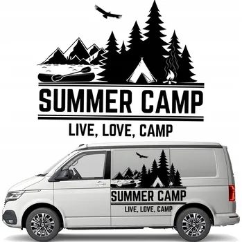 Samolepicí dekorace na vozidlo SAMOLEPKY na auto MOTIV LETNÍ TÁBOR 70 x 58 cm