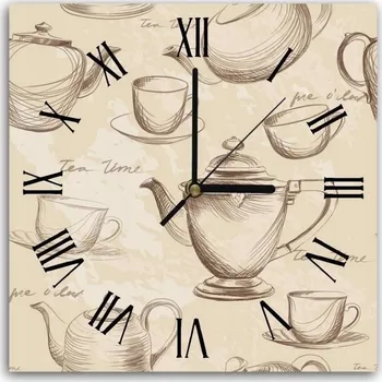 Hodiny Moderní dřevěné HODINY nástěnné s OBRAZEM 50x50 cm