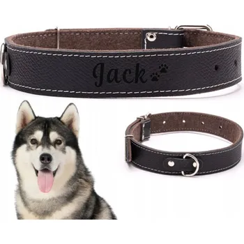 Obojek pro psa Kožený obojek pro psa s gravírováním DOGESTE vel. XL