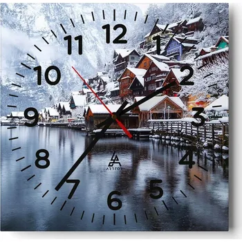 Hodiny Nástěnné hodiny do obýváku 40x40 Krajina Bezhluczne Skleněné hodiny Tiché