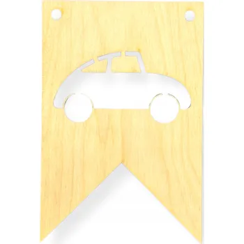 DŘEVĚNÝ PROPORC BANNER GIRLANDA ZÁVĚSKA VLÁJEČKA DO POKOJE AUTA