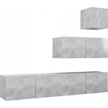 Televizní stolek Sada TV skříněk, betonový vzhled, dřevotříska, 4 ks