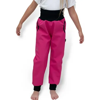 Dívčí kalhoty Esito (ušito v ČR) Dívčí rostoucí softshellové kalhoty Sport Esito s fleecem vel. 86-146 tmavě růžové