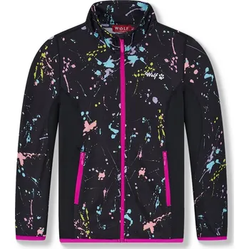 Dívčí mikina Outdoorová dívčí mikina Wolf M2542 černá se vzorem