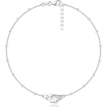 Náramek Náramek ze stříbra 925 - pouta s čirými zirkony, korálky