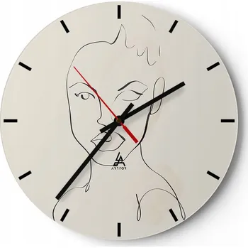 Hodiny Nástěnné hodiny do kuchyně 30x30 Žena Skleněné hodiny do obýváku Loft Tiché