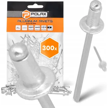 Nýt 300x Nýtovací nýty 3,2x8 mm HLINÍKOVÉ Pozinkované ODOLNÉ Stříbrné nýty 9T