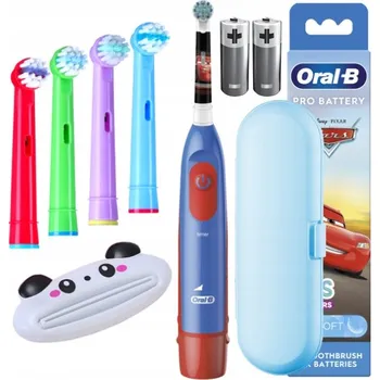 Elektrický zubní kartáček Elektrický Zubní Kartáček pro děti Oral-B Kids 3+ Auta Sada s Pouzdro
