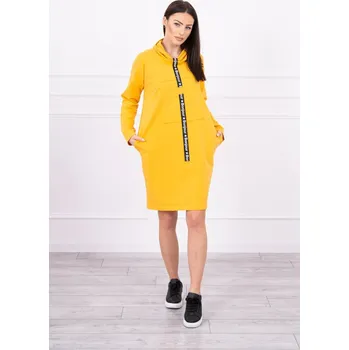 Dámské šaty Dámské hořčicové šaty s kravatou K-Fashion, UNI i519_17248-U