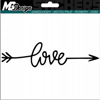 Samolepicí dekorace na vozidlo SAMOLEPKA na auto LOVE LÁSKA ŠÍP 15x4