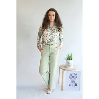 Dámské kalhoty Kalhoty dámské široké Freesia Paris L190 barva: zelená-mint, velikost: XL