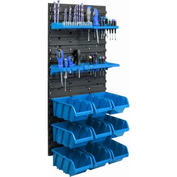 Obraz DÍLENSKÁ ZEĎ / PANEL NA NÁŘADÍ DO GARÁŽE + 9 BOXŮ