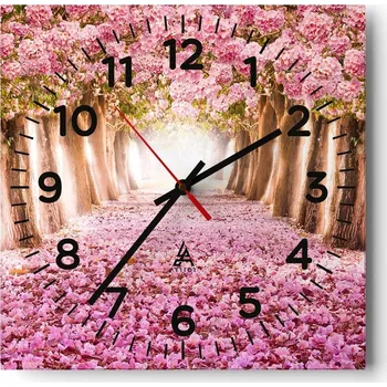 Hodiny Nástěnné hodiny do obýváku 40x40 Krajina Bezhluczne Skleněné hodiny Tiché