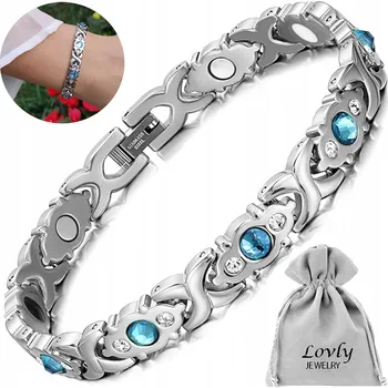 Náramek MAGNETICKÝ NÁRAMEK ZDRAVOTNÍ DÁMSKÝ STŘÍBRNÝ NEREZOVÁ OCEL PREMIUM