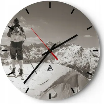 Hodiny Nástěnné hodiny do kuchyně 30x30 Krajina Skleněné hodiny do obýváku Tiché