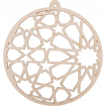 Vánoční dekorace DŘEVĚNÁ VÁNOČNÍ KOULE na VÁNOČNÍ STROMEK ozdoba DECOUPAGE s krajkovým vzorem