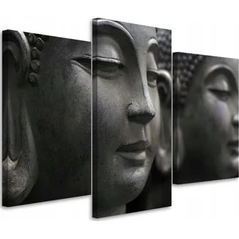 Obraz OBRAZ 3DÍLNÝ ORIENTÁLNÍ ŠEDÝ 60x40