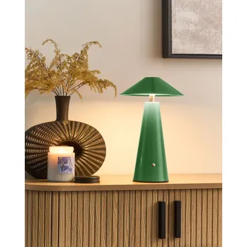 Lampička Stolní lampa zelená LED bezdrátová železo vnitřní venkovní ve tvaru houby moderní minimalistická Beliani