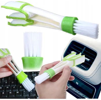 Kosmetický štětec KARTÁČ ŠTĚTEC 2v1 NA ČIŠTĚNÍ AUTA, MŘÍŽEK VENTILACE A KLÁVESNICE