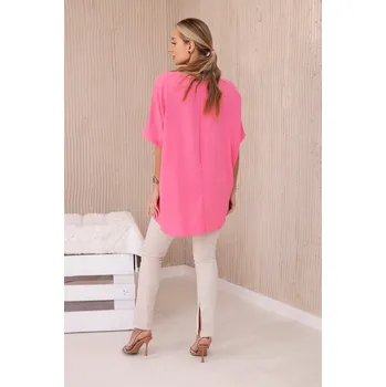 Dámská halenka Oversize růžová halenka s přívěskem K-Fashion, UNI i519_29115-U