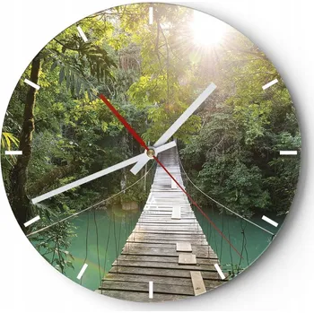 Hodiny Velké nástěnné hodiny 40x40 Krajina Skleněné hodiny Kulatý Tiché