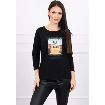 Dámská halenka Dámská černá halenka s letním potiskem K-Fashion, UNI i519_17117-U