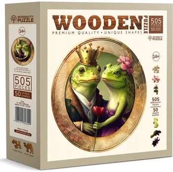 Puzzle Puzzle Dřevěné Láska a Žabky 505 dílků Wooden City